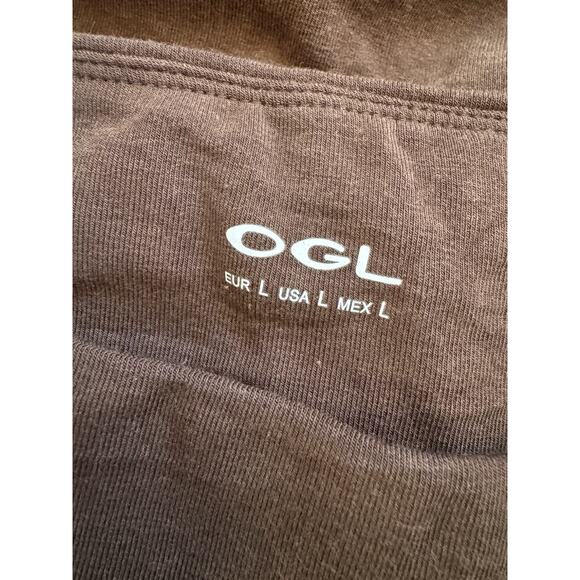 NWT OGL Modern Side Ruched Boatneck Brami Long Sleeve Top Espresso Size Large - Picture 5 of 7